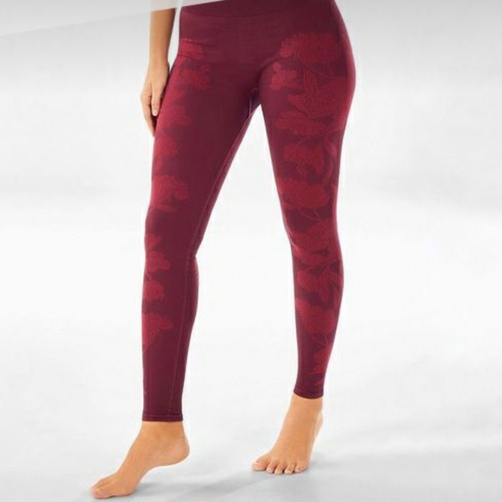 Fabletics Burgundy/ Arroyo Red Floral Leggings